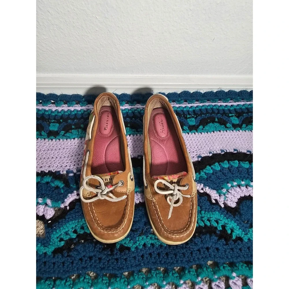 Sperry Top‎ Sider Angelfish Colorful Floral Slip On Boat Shoes Women's Size 7